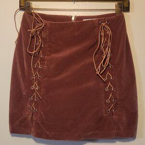 Mauve Lace Up Skirt